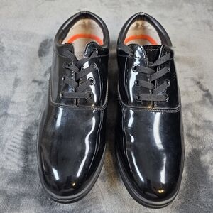 Dinkles Unisex Marching Band Shoes Black Faux Patent Leather Size M 10.5 W 12.5
